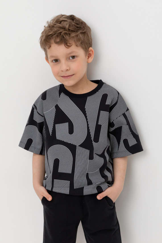 

Футболка для мальчиков CROCKID, КР 302542, цвет - черный3, Футболка