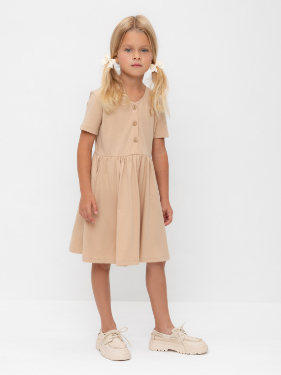 

Платье для девочек CROCKID, КР 5876, цвет - бежевый, Платье