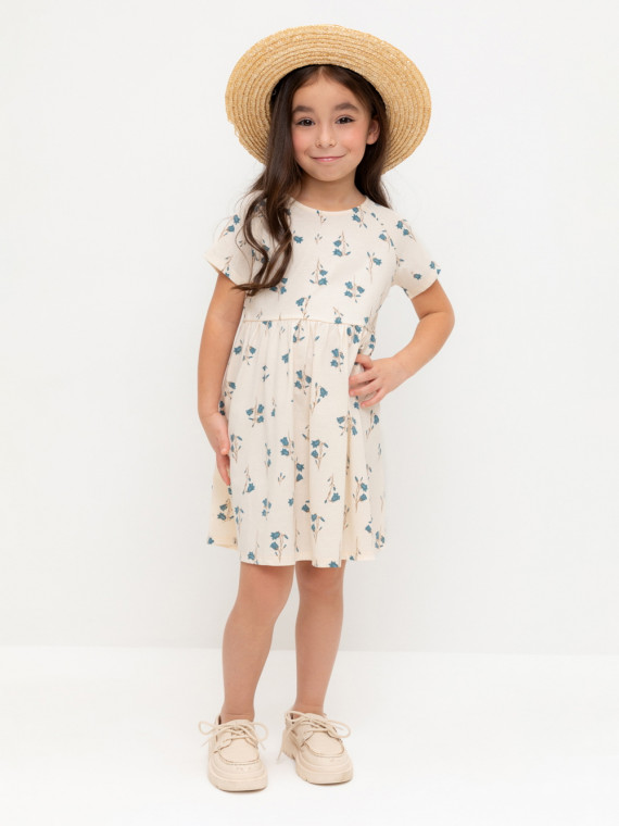 

Платье для девочек CROCKID, КР 5794, цвет - светло-бежевый, Платье