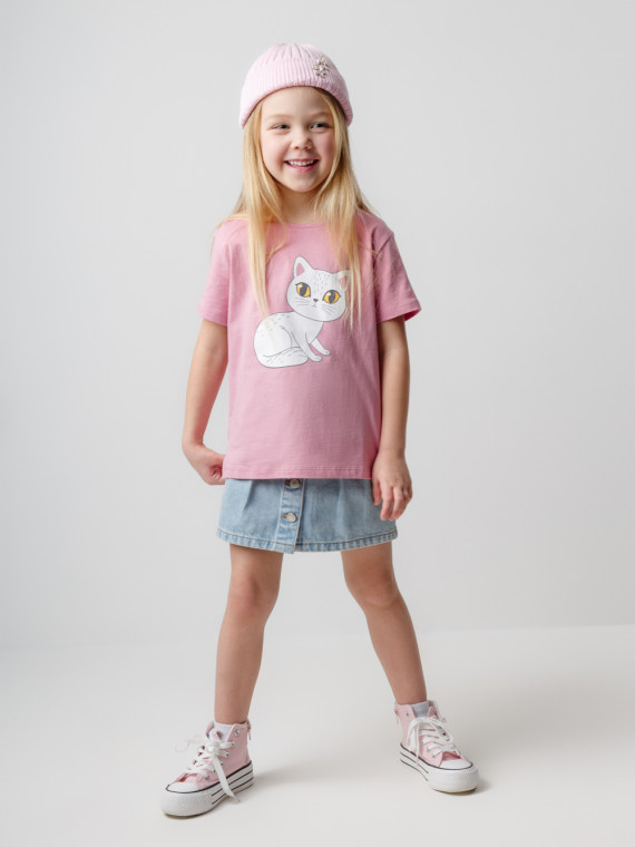 

Футболка для девочек CROCKID, КР 301862, цвет - розовый, Футболка