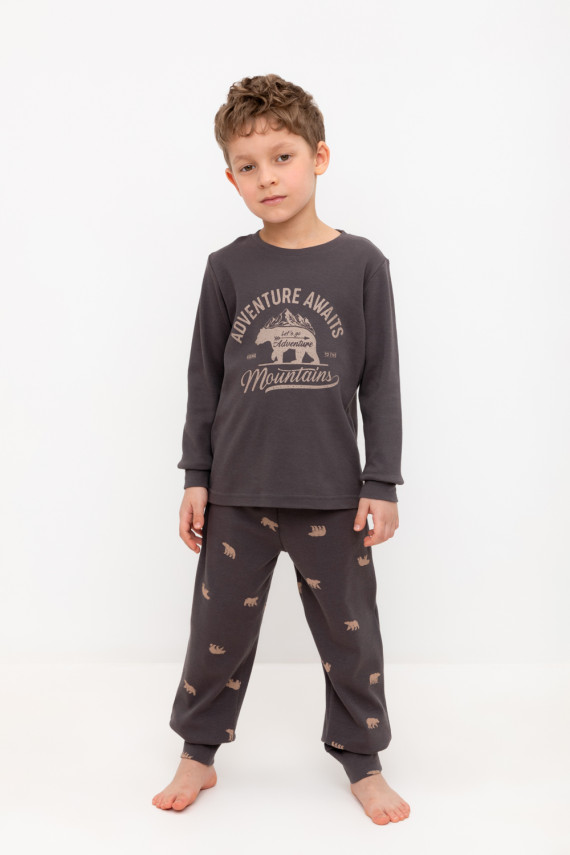

Пижама для мальчиков CROCKID, К 1541, цвет - коричневый, Пижама