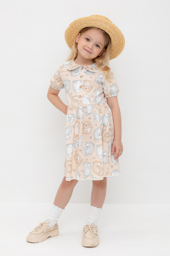 

Платье для девочек CROCKID, КР 5932, цвет - бежевый, Платье