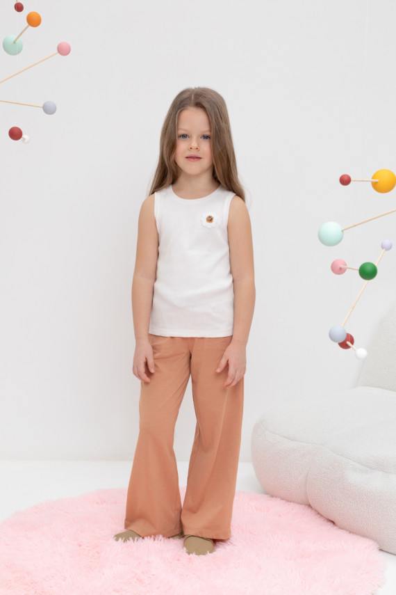 

Брюки для девочек CROCKID, КР 400690, цвет - коричневый, Брюки