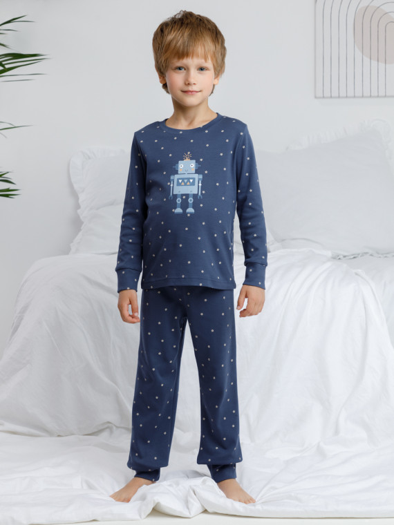 

Пижама для мальчиков CROCKID, К 1621, цвет - синий, Пижама