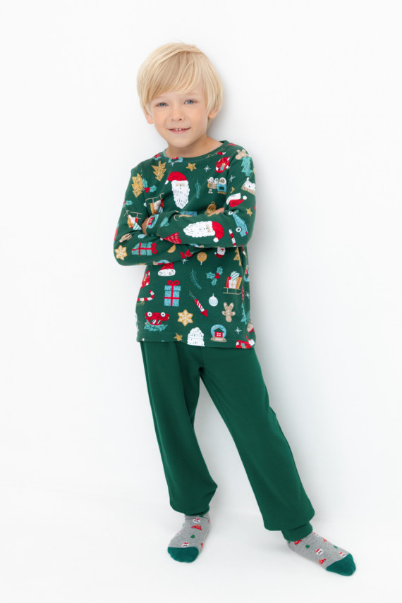 

Пижама для мальчиков CROCKID, К 1552, цвет - зеленый, Пижама