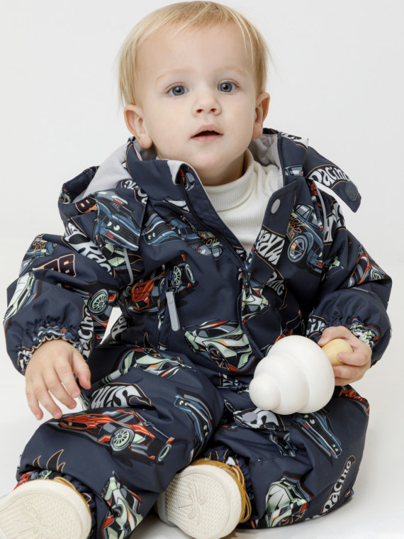 

Демисезонный комбинезон с утеплителем для мальчиков CROCKID, ВК 60085/н/78 Ал, цвет - темно-серый, Демисезонный комбинезон с утеплителем