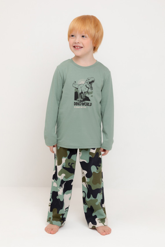 

Пижама для мальчиков CROCKID, К 1600, цвет - зеленый, Пижама