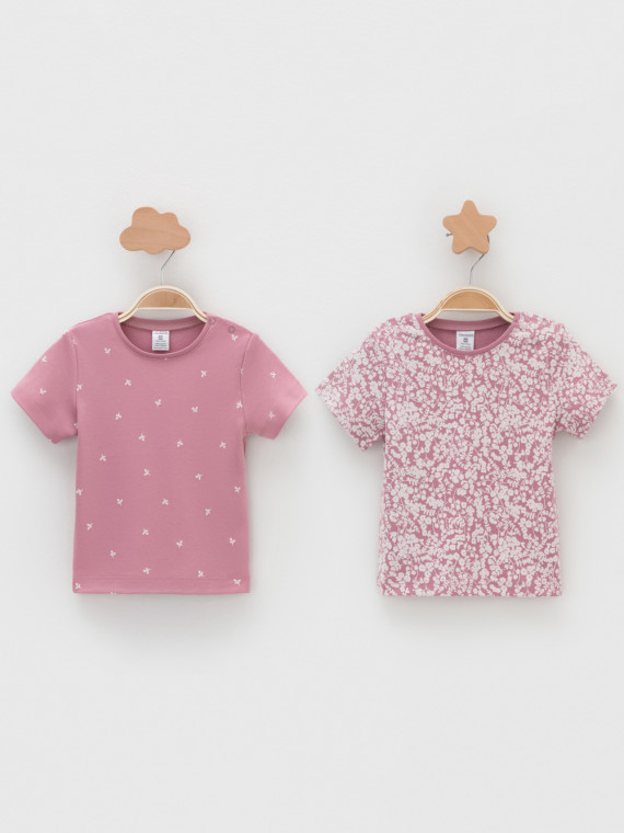 

Футболка для новорожденных CROCKID, К 301156-2уп, цвет - розовый, Футболка