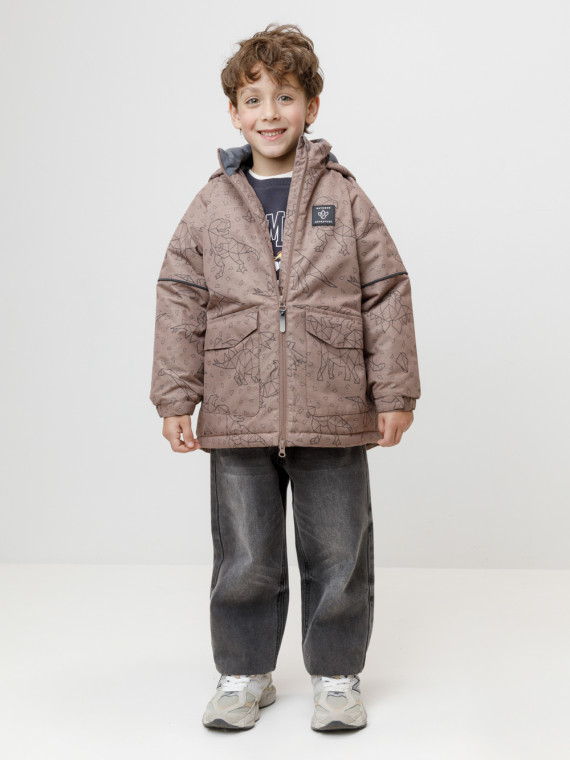 

Куртка для мальчика с утеплителем нового поколения для мальчиков CROCKID, ВК 36093/н/1 ГР, цвет - коричневый, Куртка для мальчика с утеплителем нового поколения