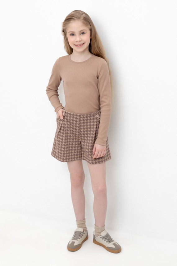 

Шорты для девочек CROCKID, КР 400732, цвет - бежевый, Шорты