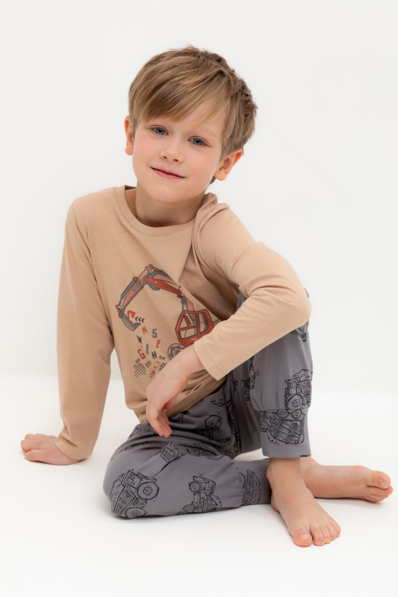 

Пижама для мальчиков CROCKID, К 1606, цвет - бежевый, Пижама