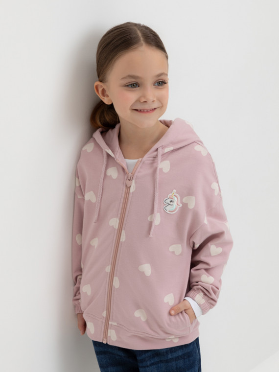 

Толстовка на молнии для девочки для девочек CROCKID, КР 302432, цвет - розовый, Толстовка на молнии для девочки