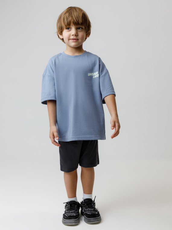 

Шорты из натурального хлопка для мальчика для мальчиков CROCKID, КР 400604, цвет - темно-серый, Шорты из натурального хлопка для мальчика