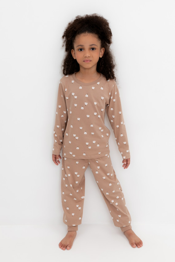 

Пижама для девочек CROCKID, К 1561, цвет - бежевый, Пижама