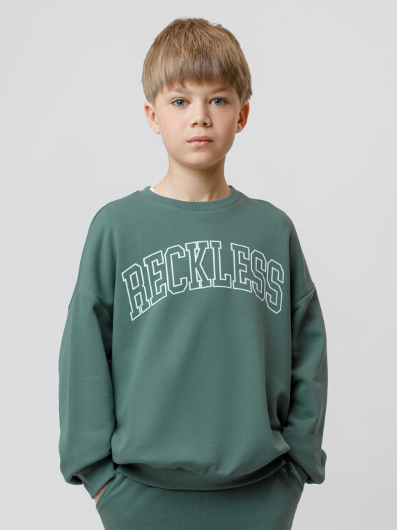 

Свитшот для мальчика для мальчиков CROCKID, КР 302843, цвет - зеленый, Свитшот для мальчика