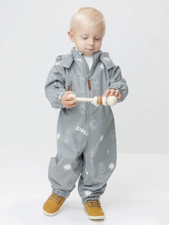 

Ветровочный комбинезон без утеплителя для мальчиков CROCKID, ВК 60088/н/23 Ал, цвет - зеленый, Ветровочный комбинезон без утеплителя