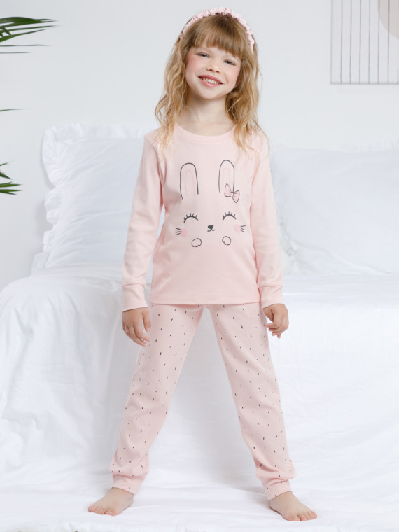 

Пижама для девочек CROCKID, К 1541/24, цвет - розовый, Пижама