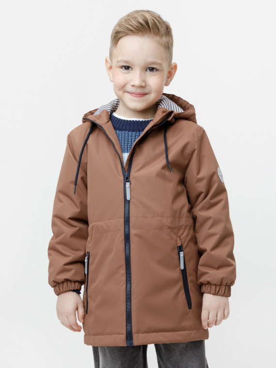 

Мембранная куртка для мальчика демисезонная для мальчиков CROCKID, ВК 30163/1 УЗГ, цвет - коричневый, Мембранная куртка для мальчика демисезонная