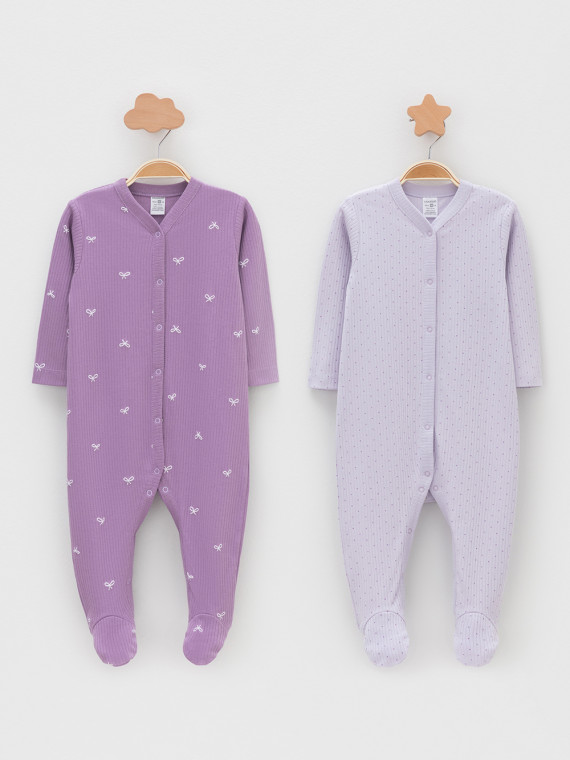 Комбинезон для новорожденных CROCKID К 6523-2уп цвет - фиолетовый 1439₽