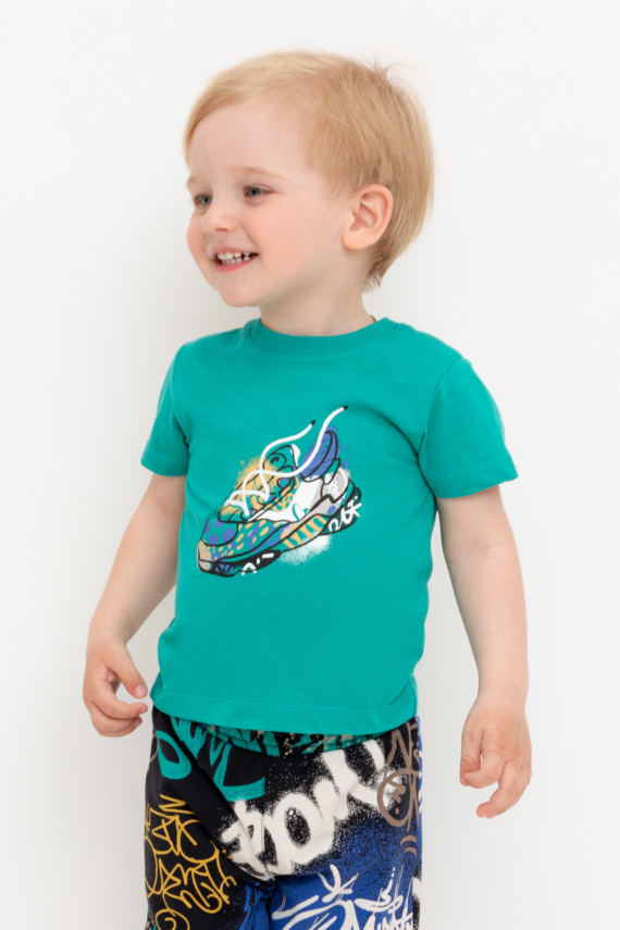 

Футболка для мальчиков CROCKID, КР 302651, цвет - зеленый, Футболка