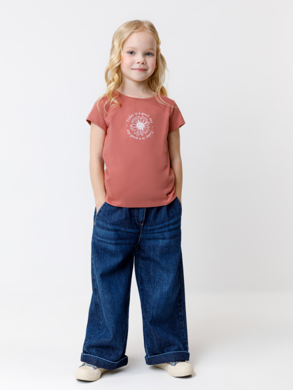 Футболка для девочек CROCKID КП 302763 цвет - коричневый 449₽