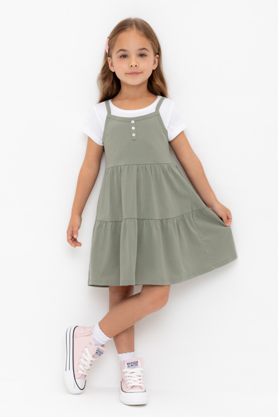 Сарафан для девочек CROCKID КР 5799 цвет - зеленый 549₽