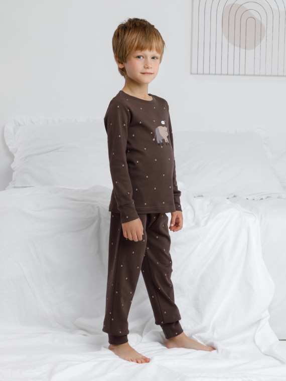 

Пижама для мальчиков CROCKID, К 1621, цвет - коричневый, Пижама