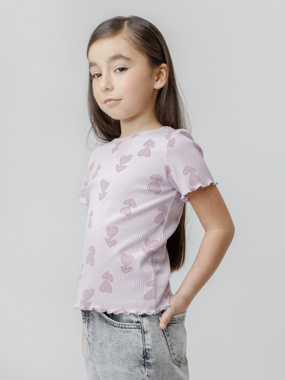 

Футболка для девочек CROCKID, КР 302814, цвет - фиолетовый, Футболка