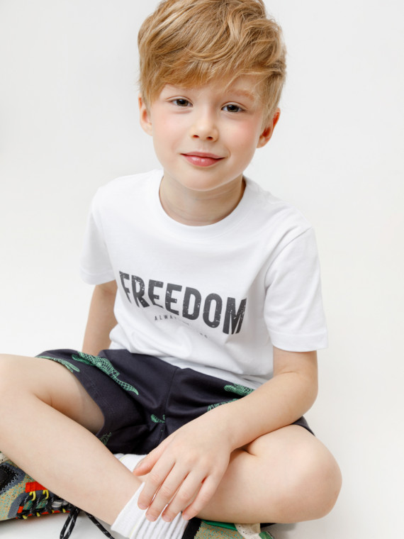 

Футболка для мальчиков CROCKID, КР 303006, цвет - белый, Футболка