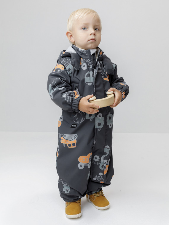 

Демисезонный комбинезон с утеплителем для мальчиков CROCKID, ВК 60085/н/79 Ал, цвет - темно-серый, Демисезонный комбинезон с утеплителем