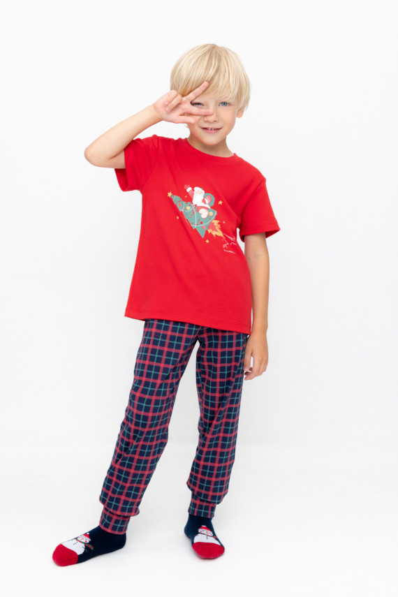 

Пижама для мальчиков CROCKID, К 1554, цвет - красный, Пижама