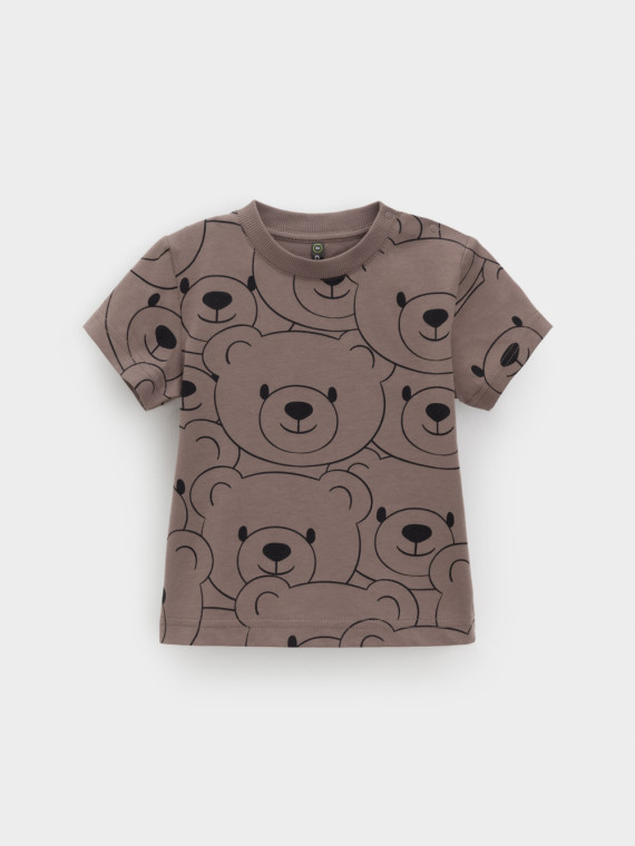 

Футболка для мальчиков CROCKID, КР 302537, цвет - коричневый, Футболка