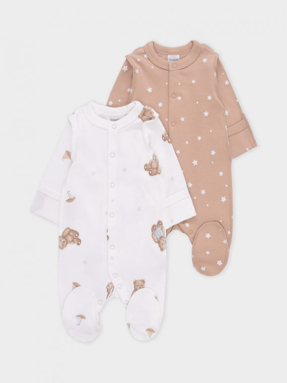 

Комбинезон для новорожденных CROCKID, К 6541-2уп, цвет - бежевый, Комбинезон