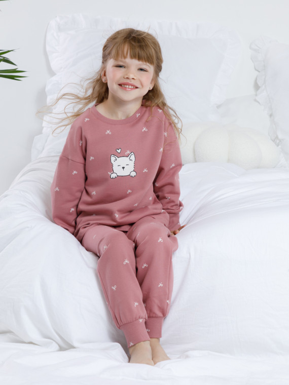 Пижама для девочек CROCKID К 1581 цвет - бордовый 1119₽