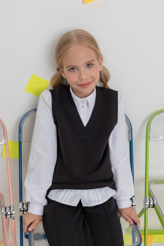 Жилет школьный для девочки для девочек CROCKID К 302150 цвет - черный 699₽