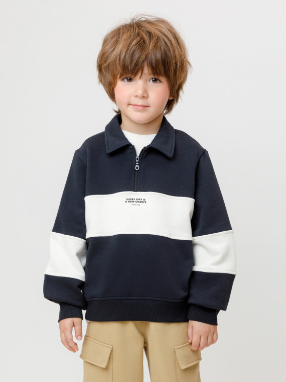 

Свитшот для мальчика для мальчиков CROCKID, КР 302983, цвет - темно-синий, Свитшот для мальчика