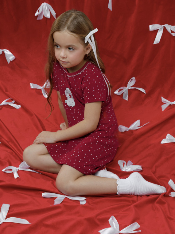 

Ночная сорочка для девочек CROCKID, К 1155, цвет - красный, Ночная сорочка