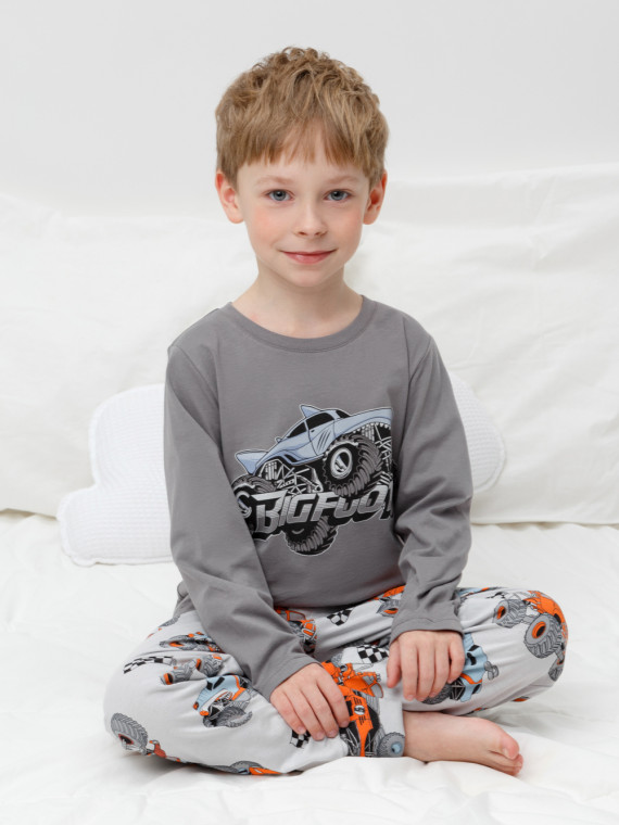 

Пижама для мальчиков CROCKID, К 1606, цвет - серый, Пижама