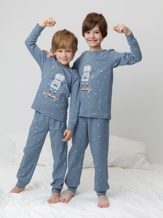 

Пижама для мальчиков CROCKID, К 1621, цвет - синий, Пижама
