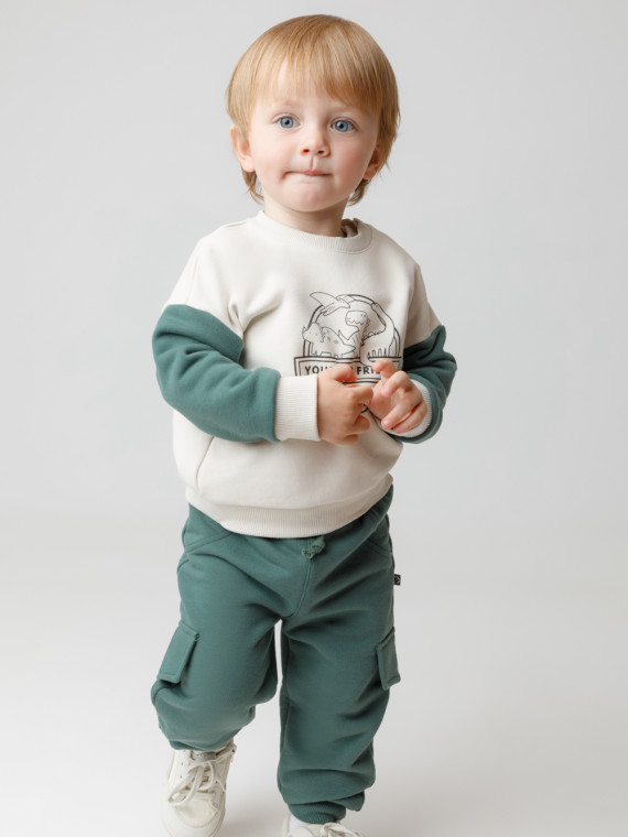 

Брюки для мальчиков CROCKID, КР 400853, цвет - зеленый, Брюки