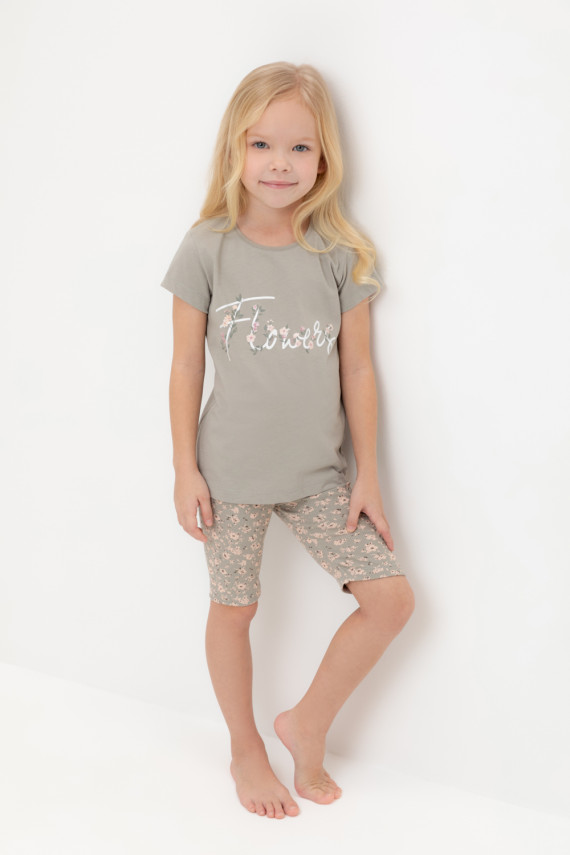 

Пижама для девочек CROCKID, К 1647-1, цвет - хаки, Пижама