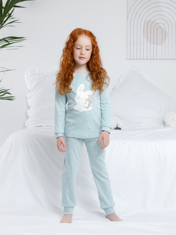 Пижама для девочек CROCKID К 1621 цвет - голубой 1299₽