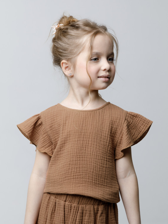 Футболка для девочек CROCKID ТК 30003 цвет - коричневый 749₽