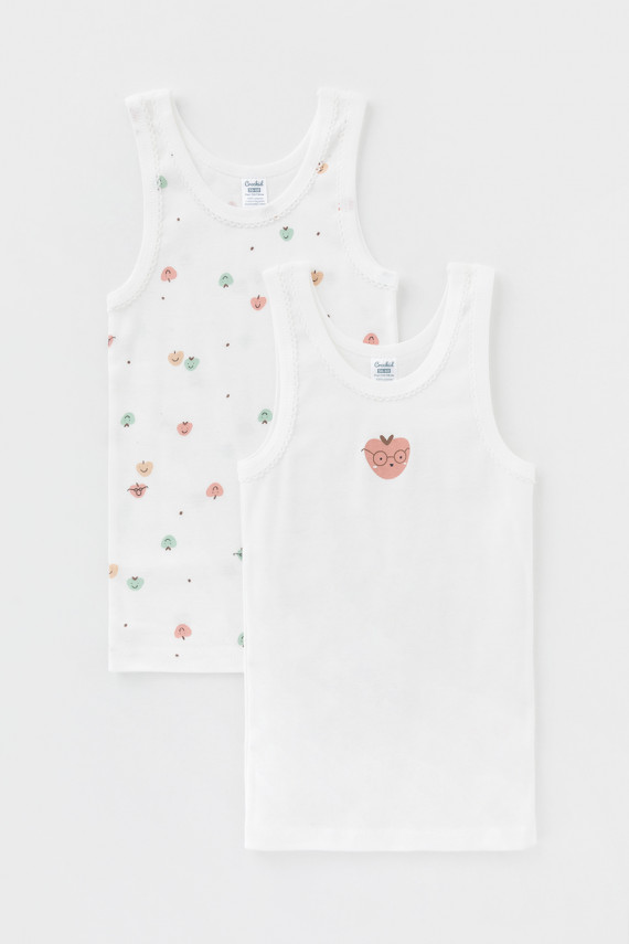 

Майка для девочки для девочек CROCKID, К 1181-2уп, цвет - сахар, Майка для девочки