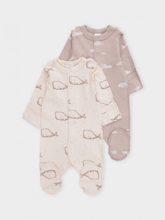 

Комбинезон для новорожденных CROCKID, К 6541-2уп, цвет - светло-бежевый, Комбинезон