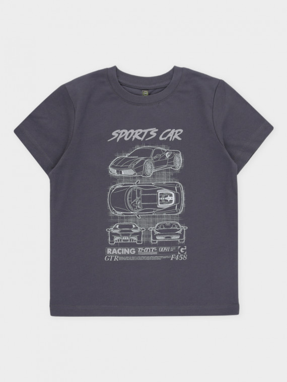 

Футболка для мальчиков CROCKID, К 302704, цвет - темно-серый, Футболка