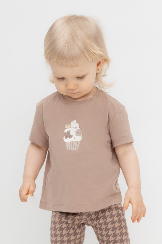 

Футболка для девочек CROCKID, КР 302556, цвет - бежевый, Футболка