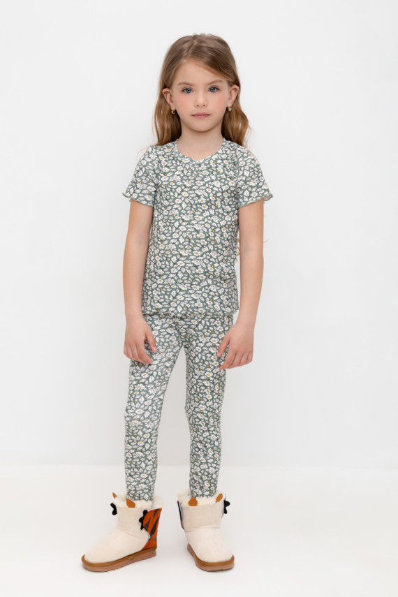 Лосины для девочки для девочек CROCKID КР 400585 цвет - зеленый 449₽