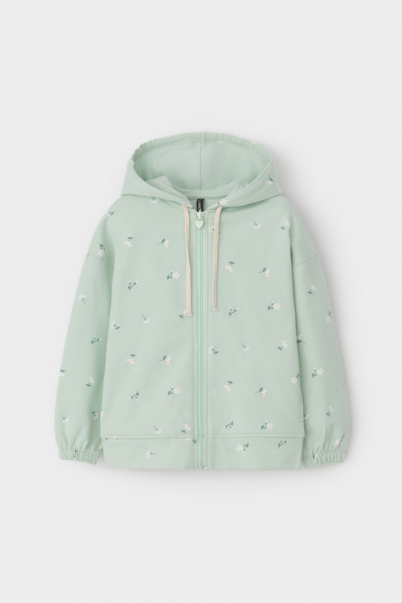 

Толстовка на молнии для девочки для девочек CROCKID, КР 302432, цвет - зеленый, Толстовка на молнии для девочки