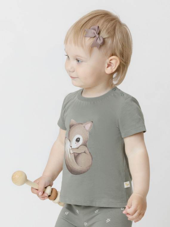 Футболка для девочек CROCKID КР 302860 цвет - хаки 559₽